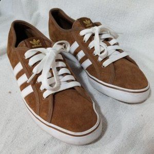 ADIDAS Nizza Men’s Skateboard Sneakers Size 11 Brown Suede Casual Shoes 3 Stripe